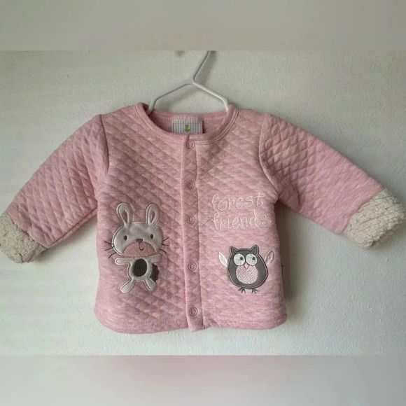 NEWBORN Duck Duck Goose Pink Quilted Sweater - Picture 3 of 11